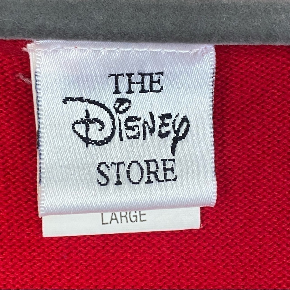 Vtg THE DISNEY STORE Mens Vest Sweater Red Embroidered Mickey Mouse Golf LARGE L - Picture 3 of 7